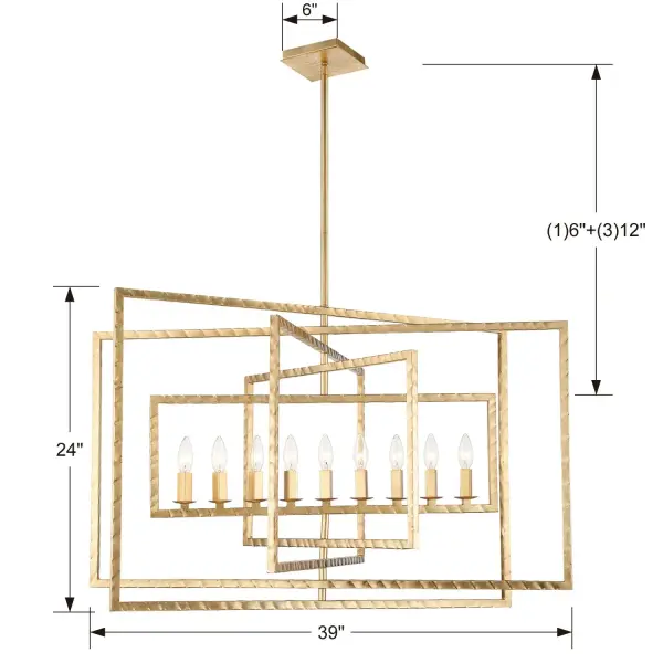 Capri 39" Chandelier - Image 6