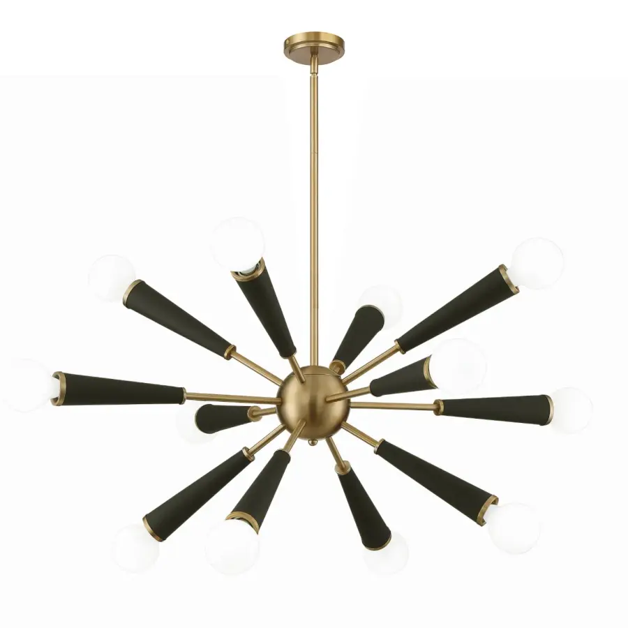 Zodiac 34" Chandelier in Aged Brass - Image 1