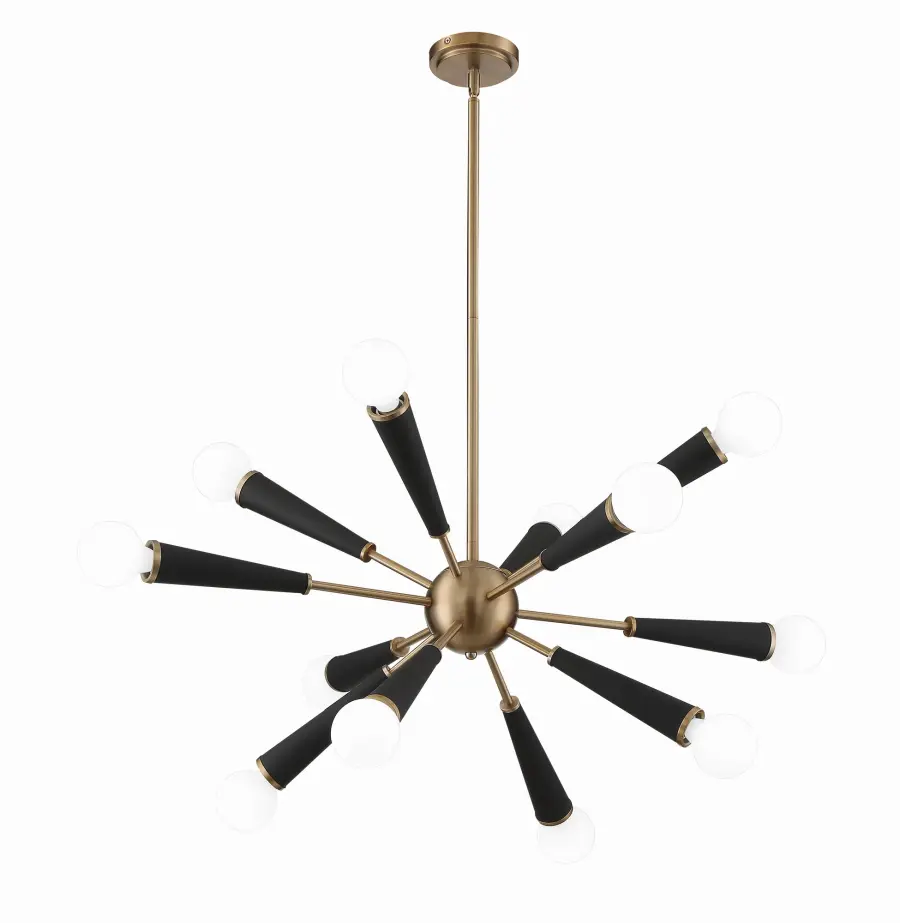 Zodiac 34" Chandelier in Aged Brass - Image 2