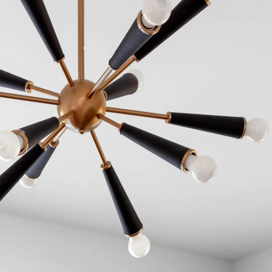 Zodiac 34" Chandelier in Aged Brass - Image 3