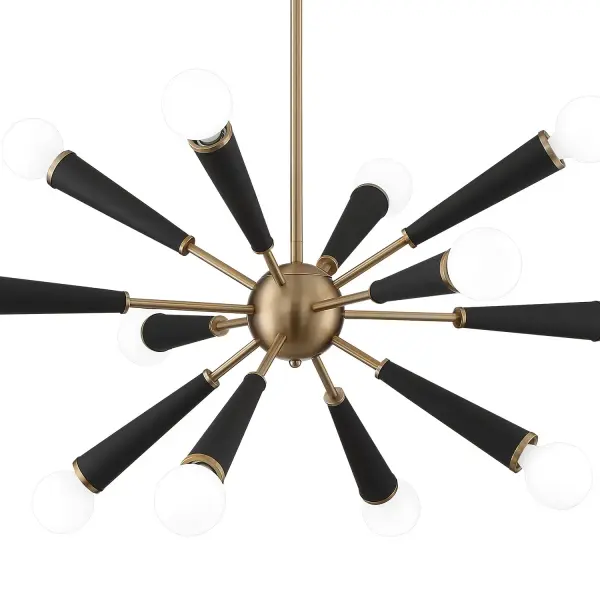 Zodiac 34" Chandelier in Aged Brass - Image 4
