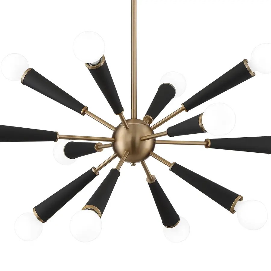 Zodiac 34" Chandelier in Aged Brass - Image 4