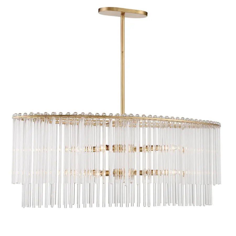 Bleecker 36" Oval Chandelier in Antique Gold - Image 1