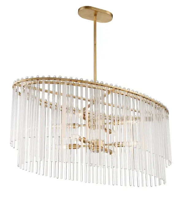 Bleecker 36" Oval Chandelier in Antique Gold - Image 3