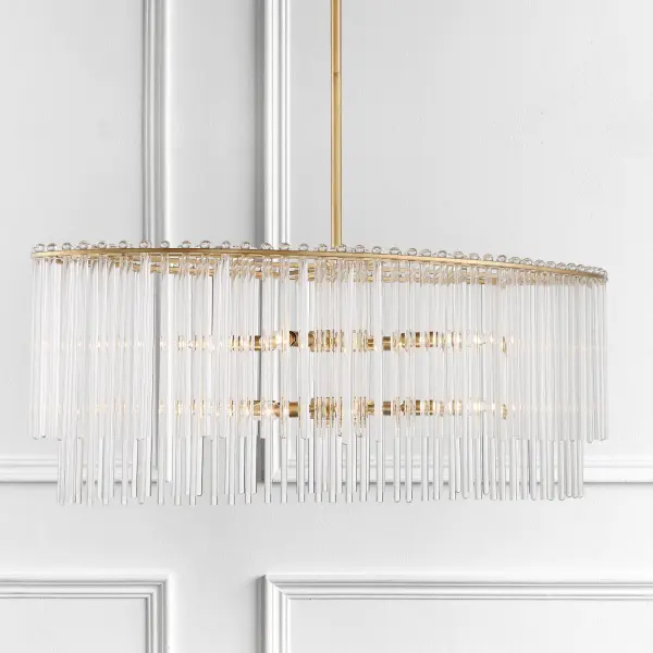 Bleecker 36" Oval Chandelier in Antique Gold - Image 4
