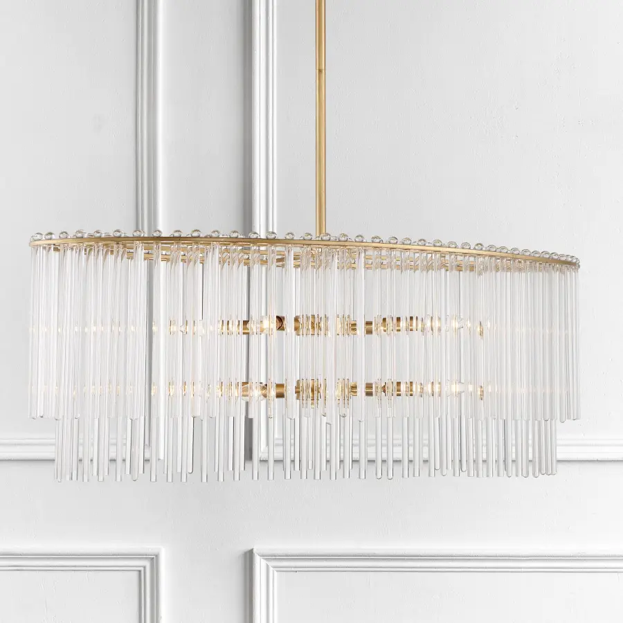 Bleecker 36" Oval Chandelier in Antique Gold - Image 4