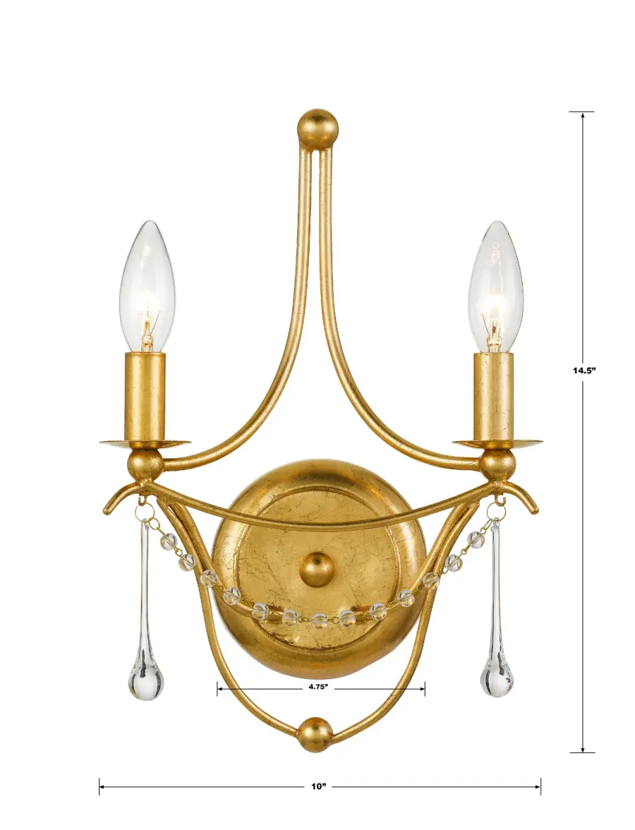 Metro 10" Sconce in Antique Gold - Image 5