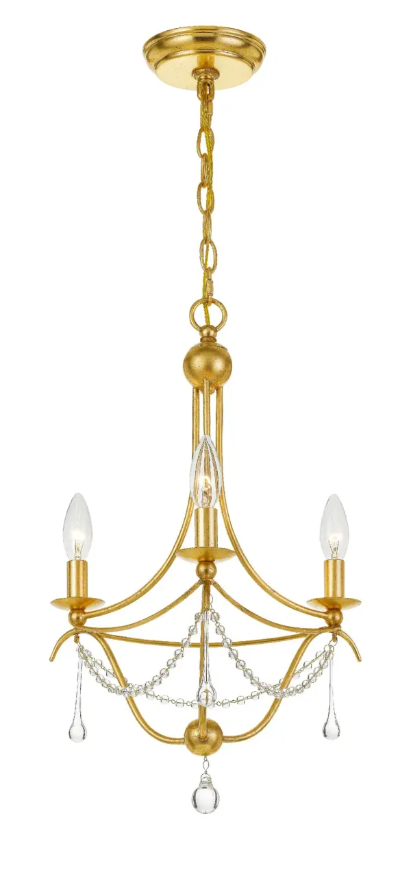 The Metro 15.5" Chandelier delivers graceful luxury in a compact footprint. Its minimal yet refined design makes it ideal for smaller spaces like bedrooms, bathrooms, and foyers where elegance matters. - alternate view