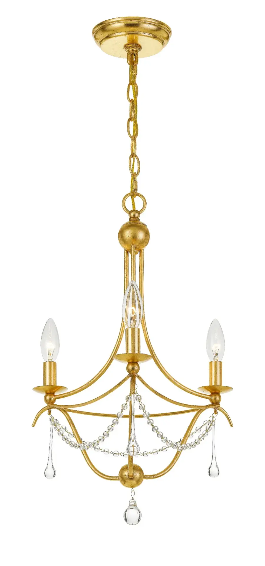 Metro 15.5" Chandelier in Antique Gold - Image 2