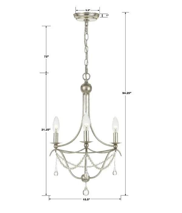 Metro 15.5" Chandelier in Antique Gold - Image 11