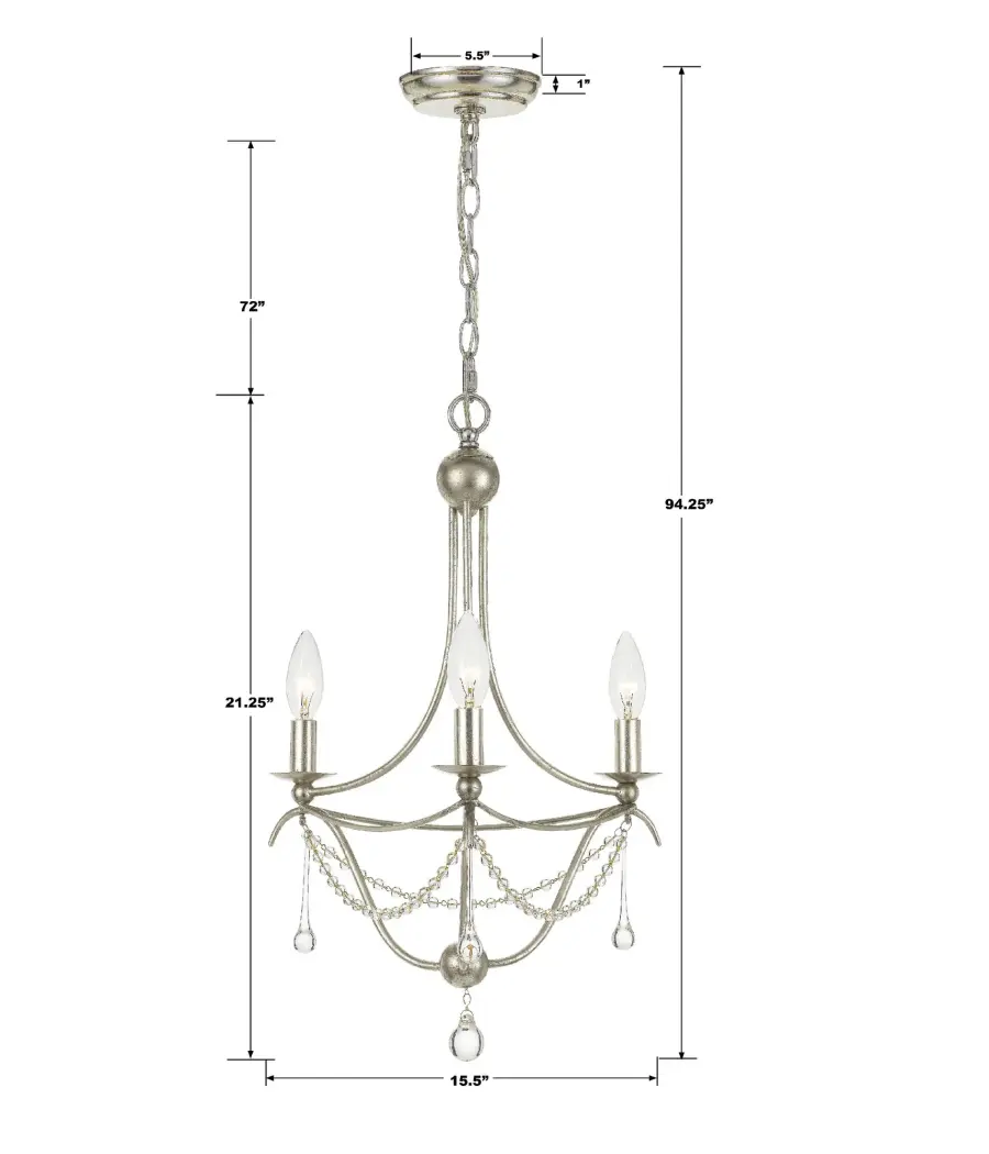 Metro 15.5" Chandelier in Antique Gold - Image 11