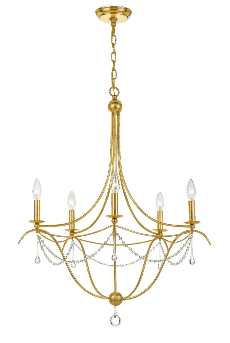 Metro 27.5" Chandelier in Antique Gold - Image 2