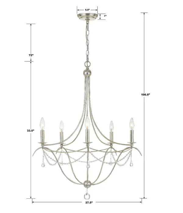 Metro 27.5" Chandelier in Antique Gold - Image 13