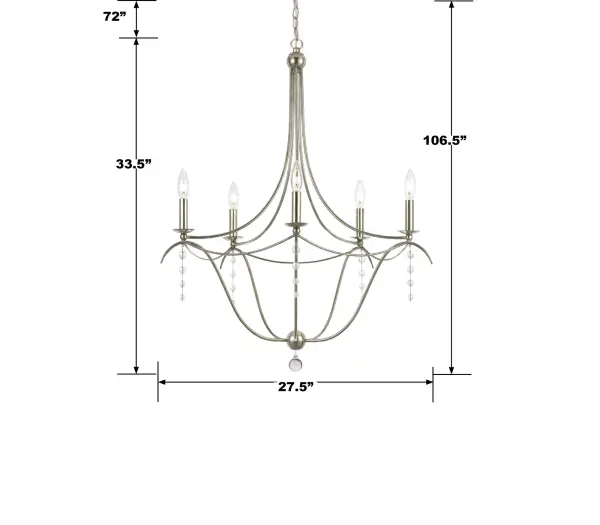 Metro 27.5" Chandelier in Antique Silver - Image 2