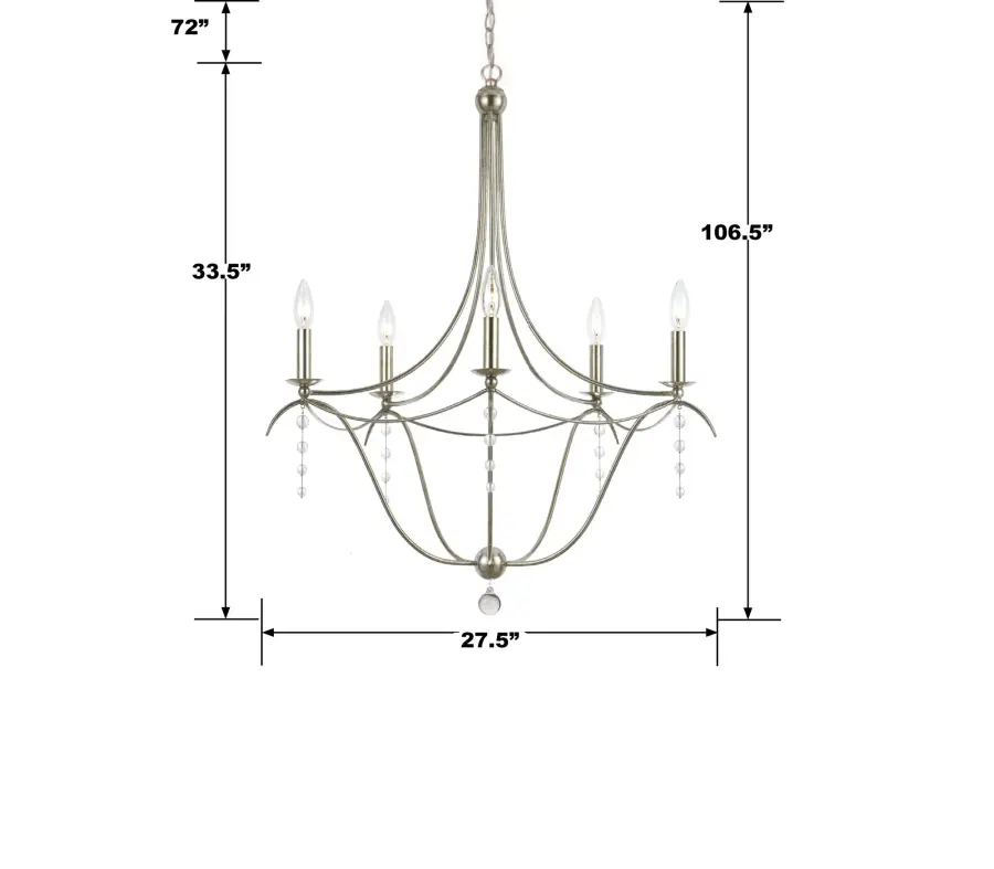 Metro 27.5" Chandelier in Antique Silver - Image 2