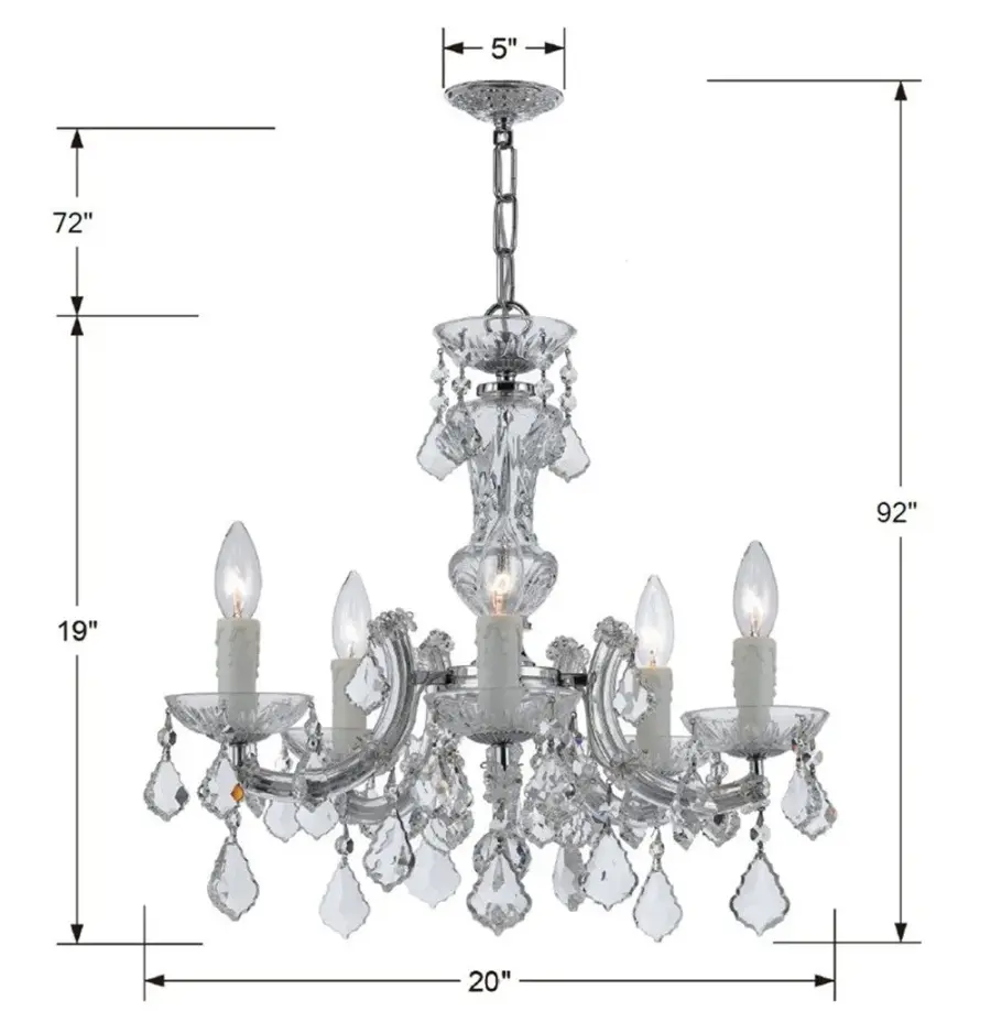 Maria Theresa 20" Crystal Chandelier - Image 2