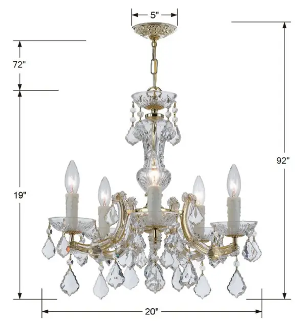 Maria Theresa 20" Crystal Chandelier - Image 5