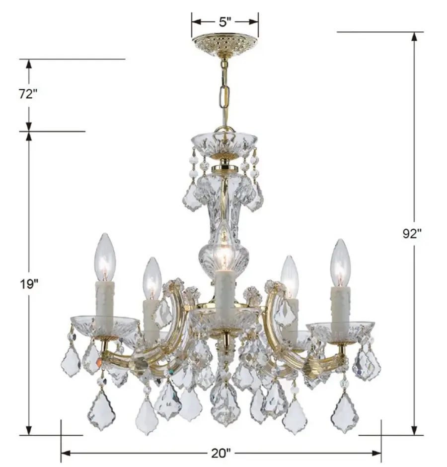 Maria Theresa 20" Crystal Chandelier - Image 5