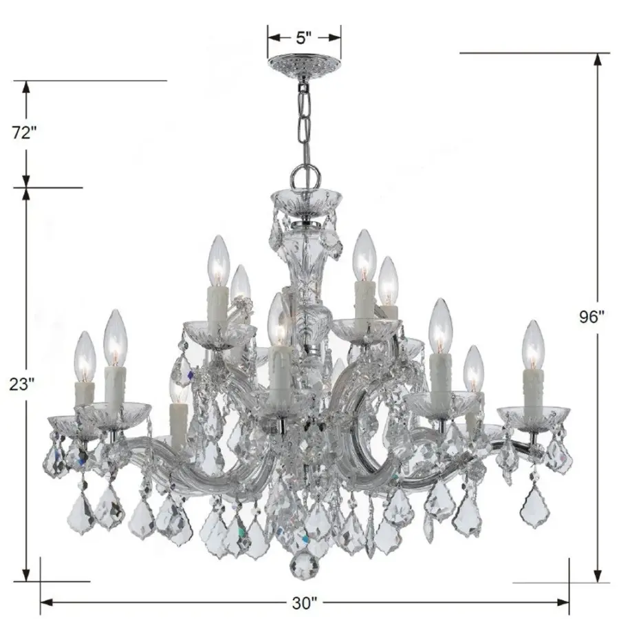 Maria Theresa 30" Crystal Chandelier - Image 2