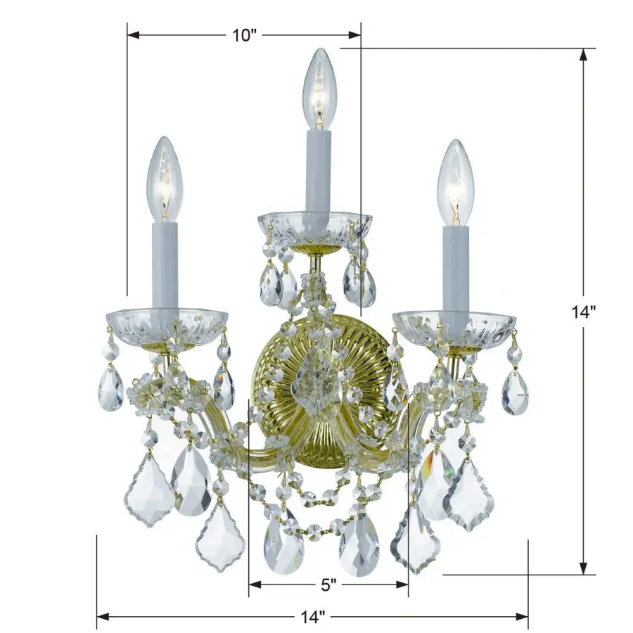 Maria Theresa 11" Crystal Sconce - Image 5