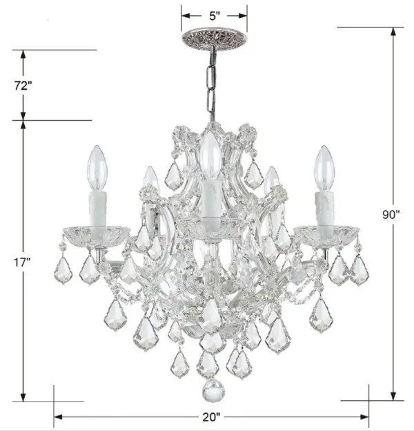 Maria Theresa 20" Crystal Chandelier - Image 5