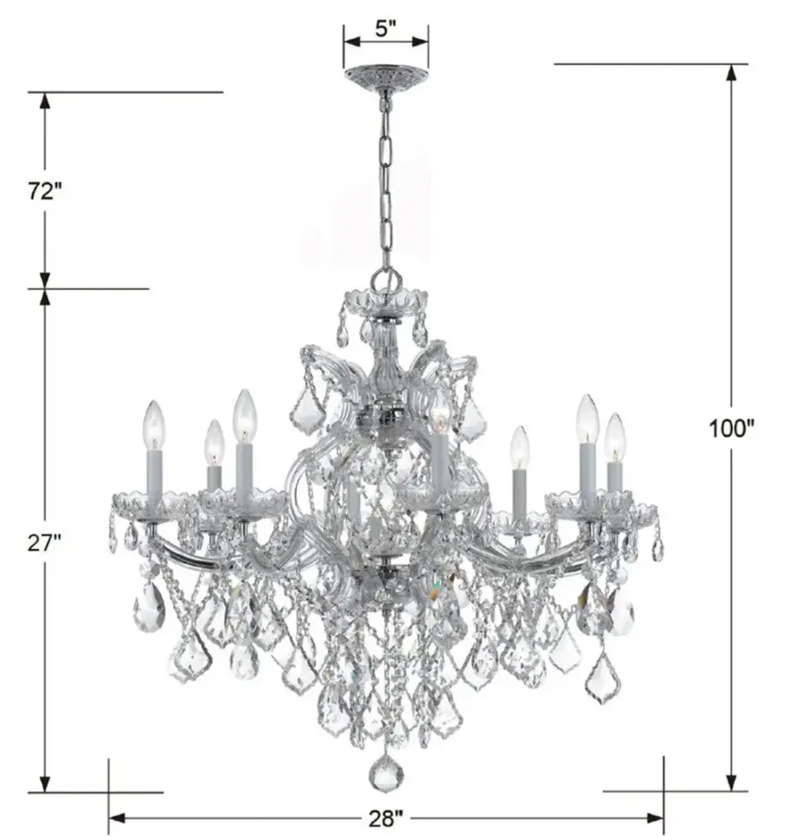 Maria Theresa 28" Crystal Chandelier - Image 4