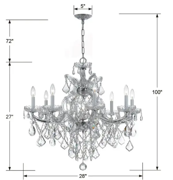 Maria Theresa 28" Crystal Chandelier - Image 4