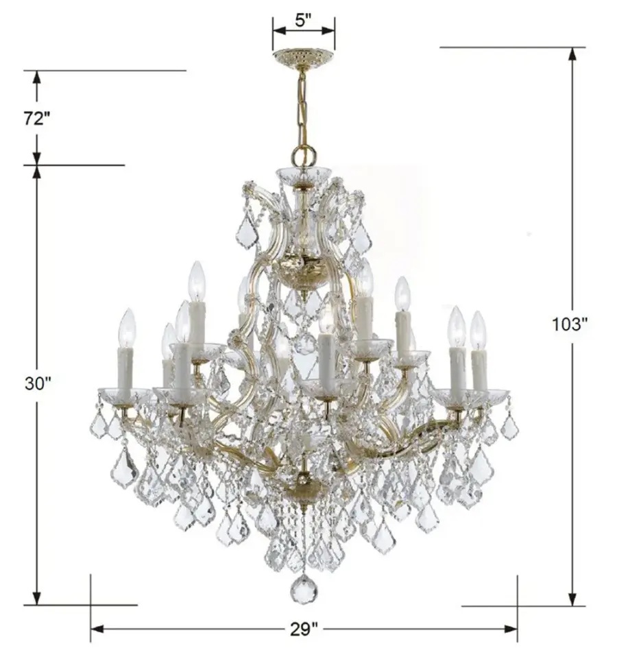 Maria Theresa 28" Crystal Chandelier - Image 13