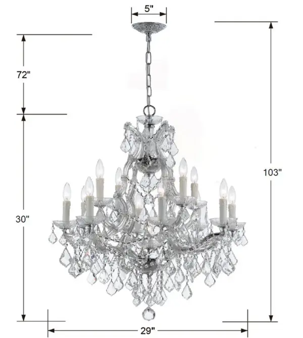 Maria Theresa 28" Crystal Chandelier - Image 8