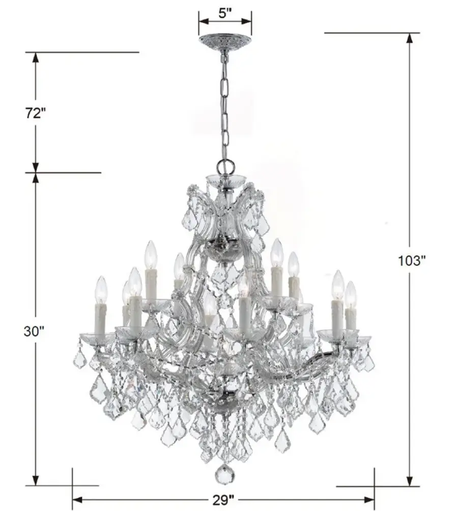 Maria Theresa 28" Crystal Chandelier - Image 8