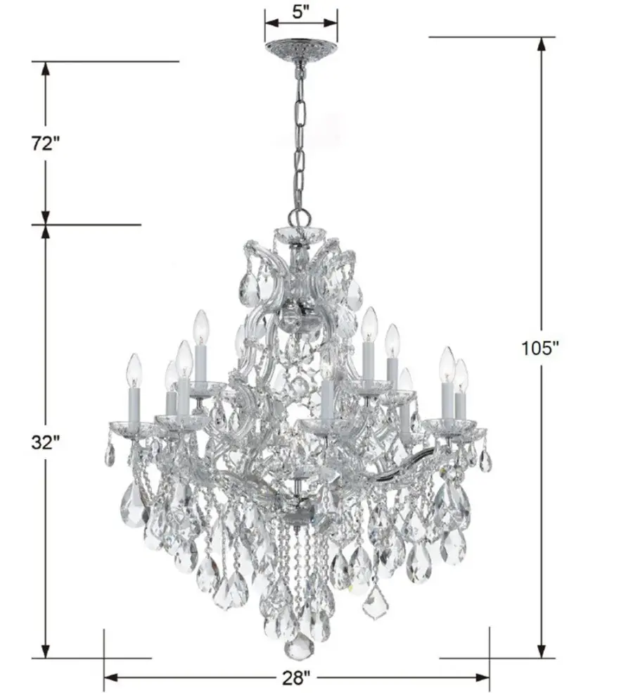 Maria Theresa 28" Crystal Chandelier - Image 4