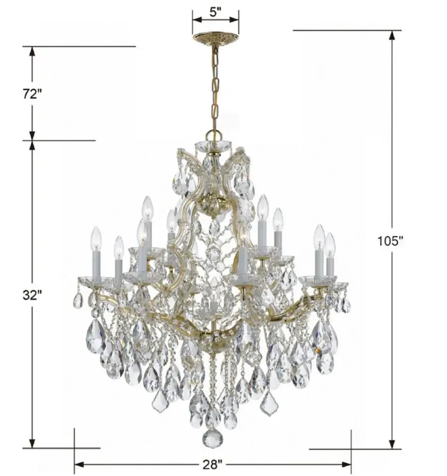 Maria Theresa 28" Crystal Chandelier - Image 10