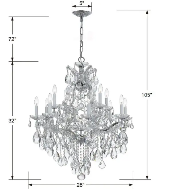 Maria Theresa 28" Crystal Chandelier - Image 8