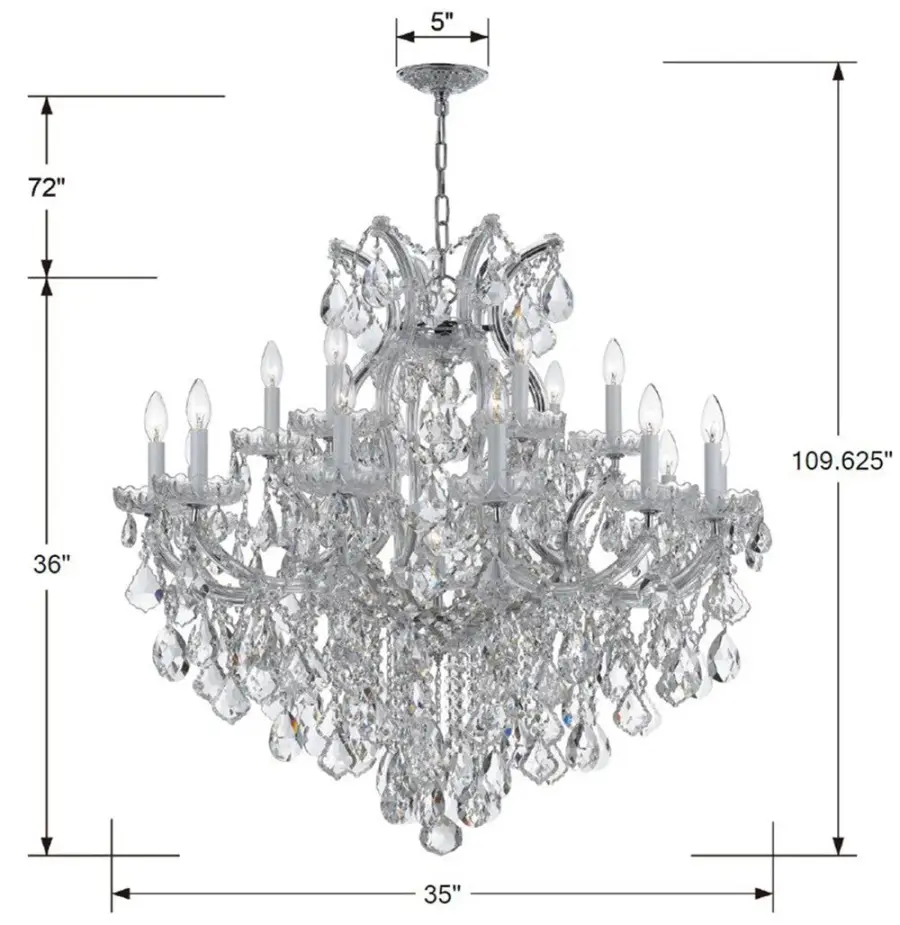 Maria Theresa 38" Crystal Chandelier - Image 5