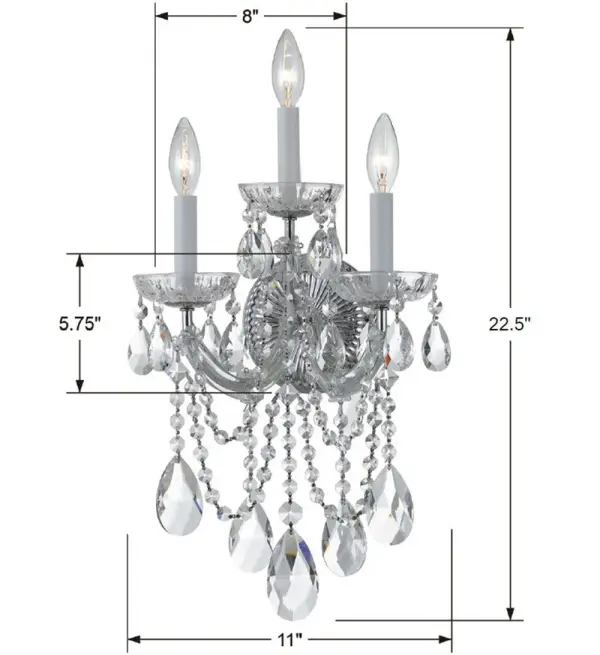 Maria Theresa 11" Crystal Sconce - Image 4