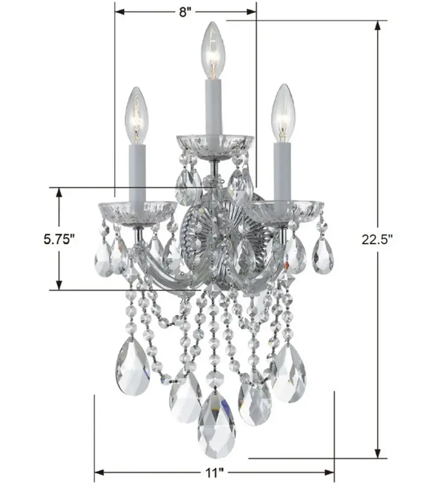 Maria Theresa 11" Crystal Sconce - Image 4