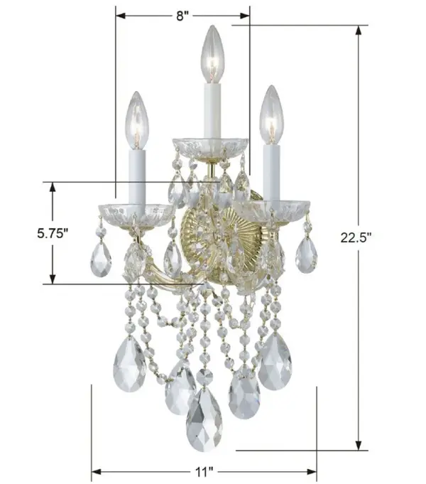 Maria Theresa 11" Crystal Sconce - Image 8