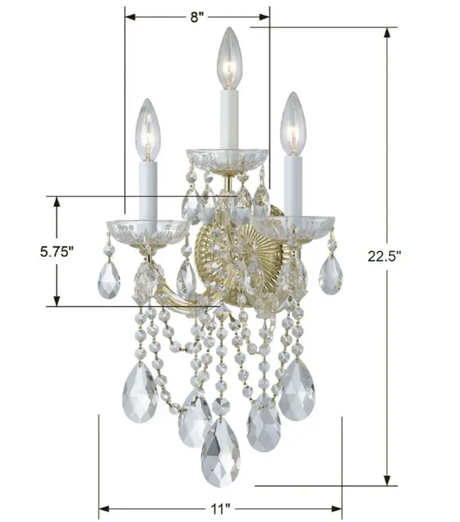 Maria Theresa 11" Crystal Sconce - Image 12