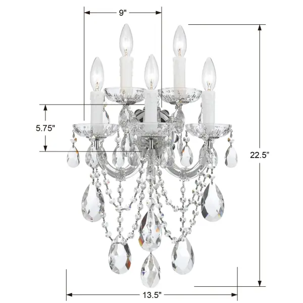 Maria Theresa Crystal Wall Sconce - Image 5