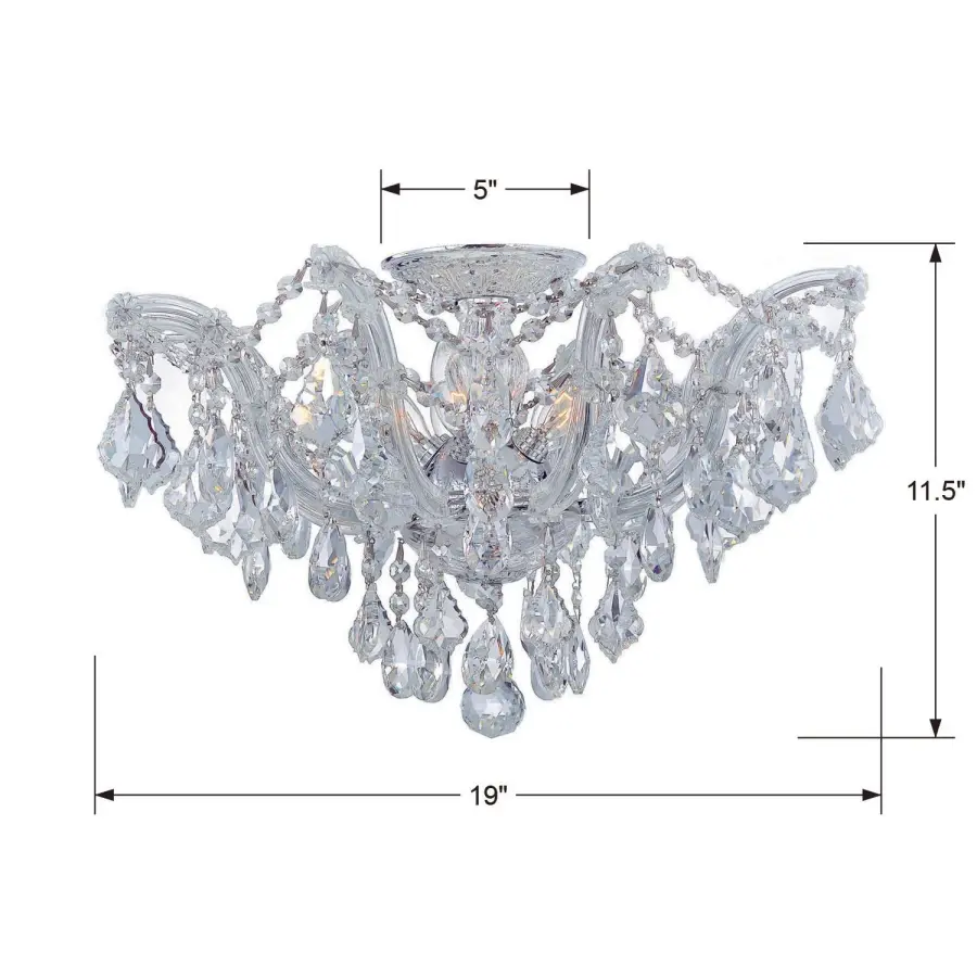 Maria Theresa 19" Crystal Semi Flush Mount in Polished Chrome - Image 5