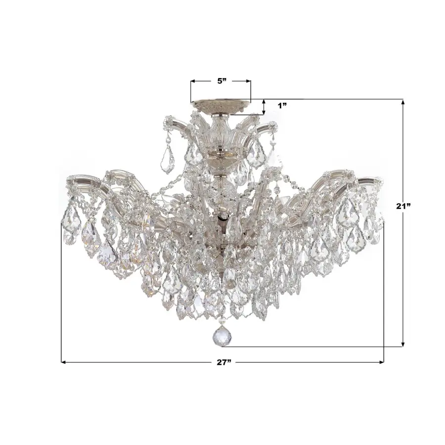 Maria Theresa 29" Crystal Semi Flush Mount - Image 3