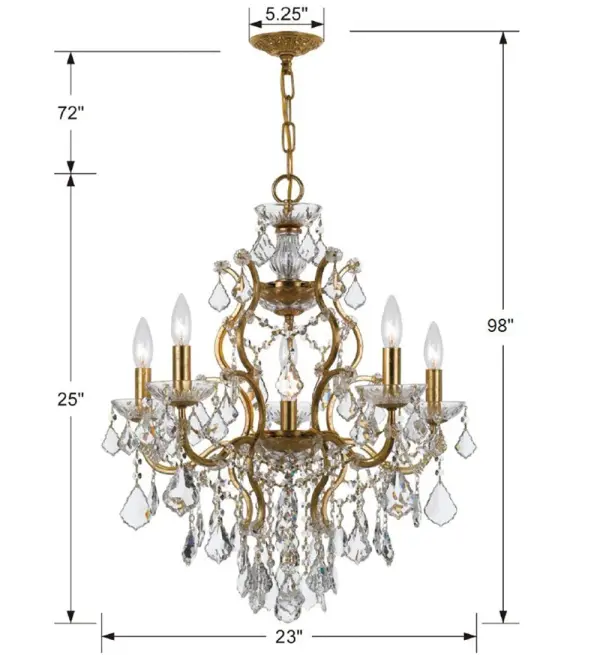 Filmore 23" Antique Gold Chandelier - Image 8