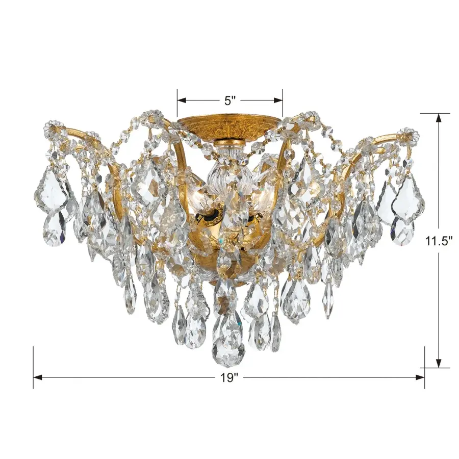 Filmore 19" Semi Flush Mount in Antique Gold - Image 7