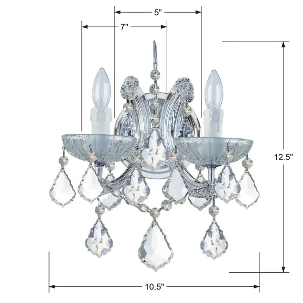 Maria Theresa 10.5" Crystal Sconce - Image 5