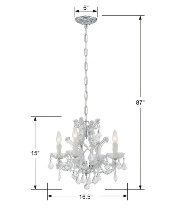 Maria Theresa 16.5" Crystal Chandelier - Image 5