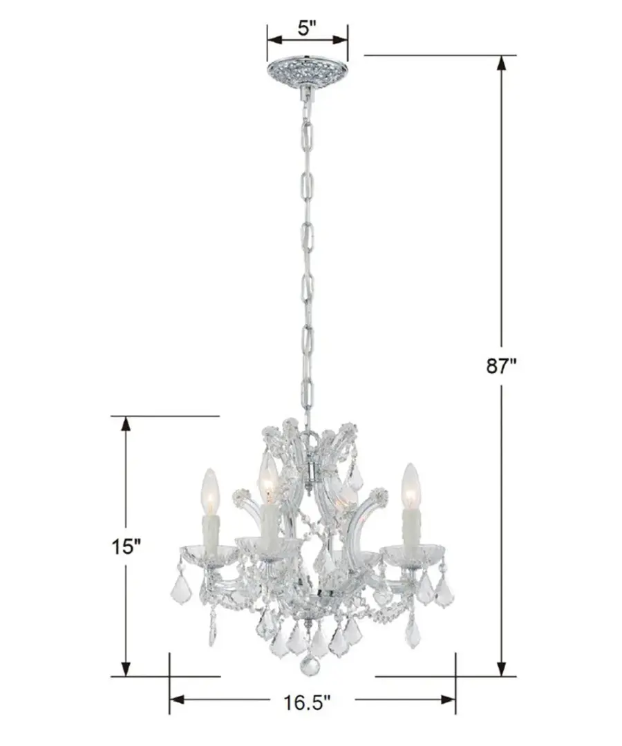 Maria Theresa 16.5" Crystal Chandelier - Image 5