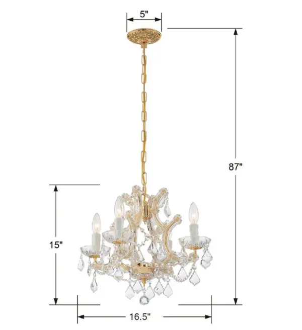 Maria Theresa 16.5" Crystal Chandelier - Image 21
