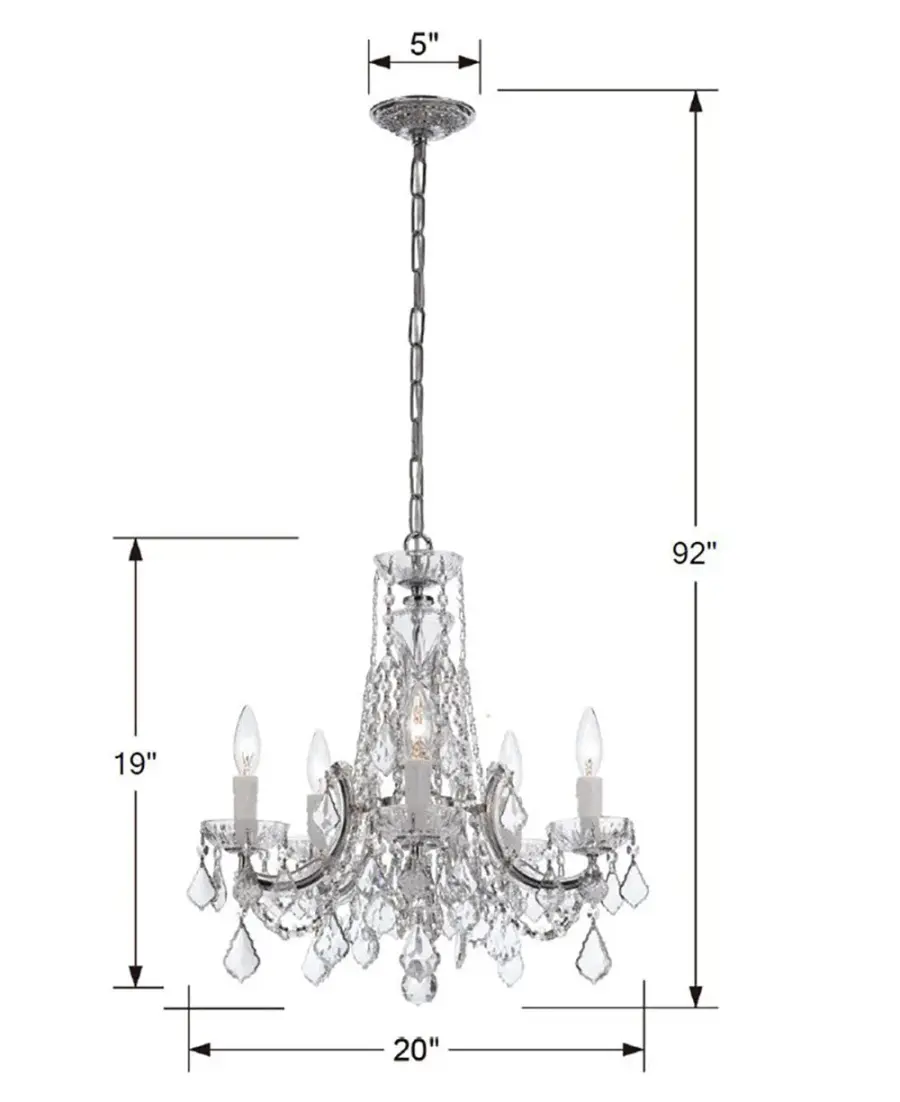 Maria Theresa 20" Crystal Chandelier - Image 4
