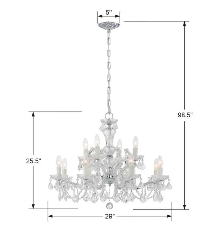 Maria Theresa 29" Crystal Chandelier - Image 5