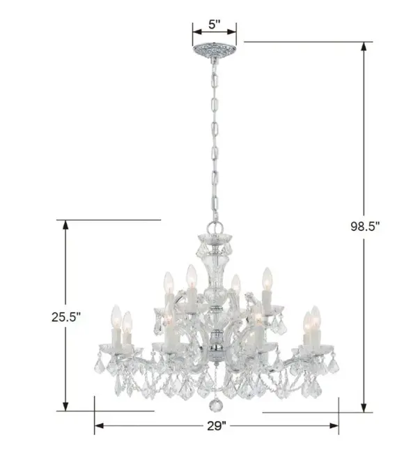 Maria Theresa 29" Crystal Chandelier - Image 10